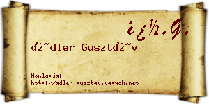 Ádler Gusztáv névjegykártya