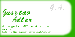 gusztav adler business card